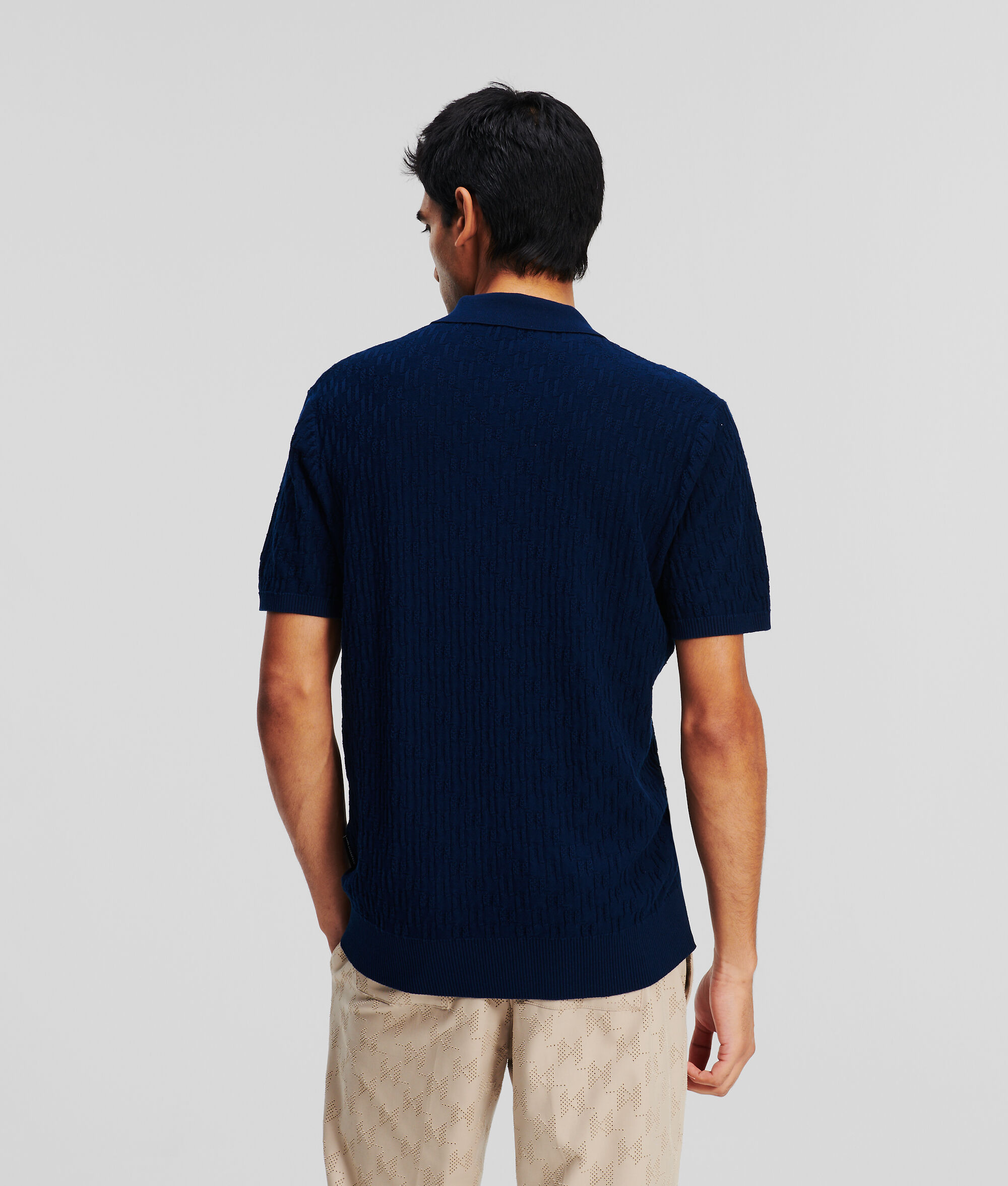 (image for) Time-Tested KL Monogram Knitted Polo Shirt